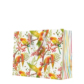 Geschenktasche horizontal - Exotic Birds 33,5x13x26,5 cm